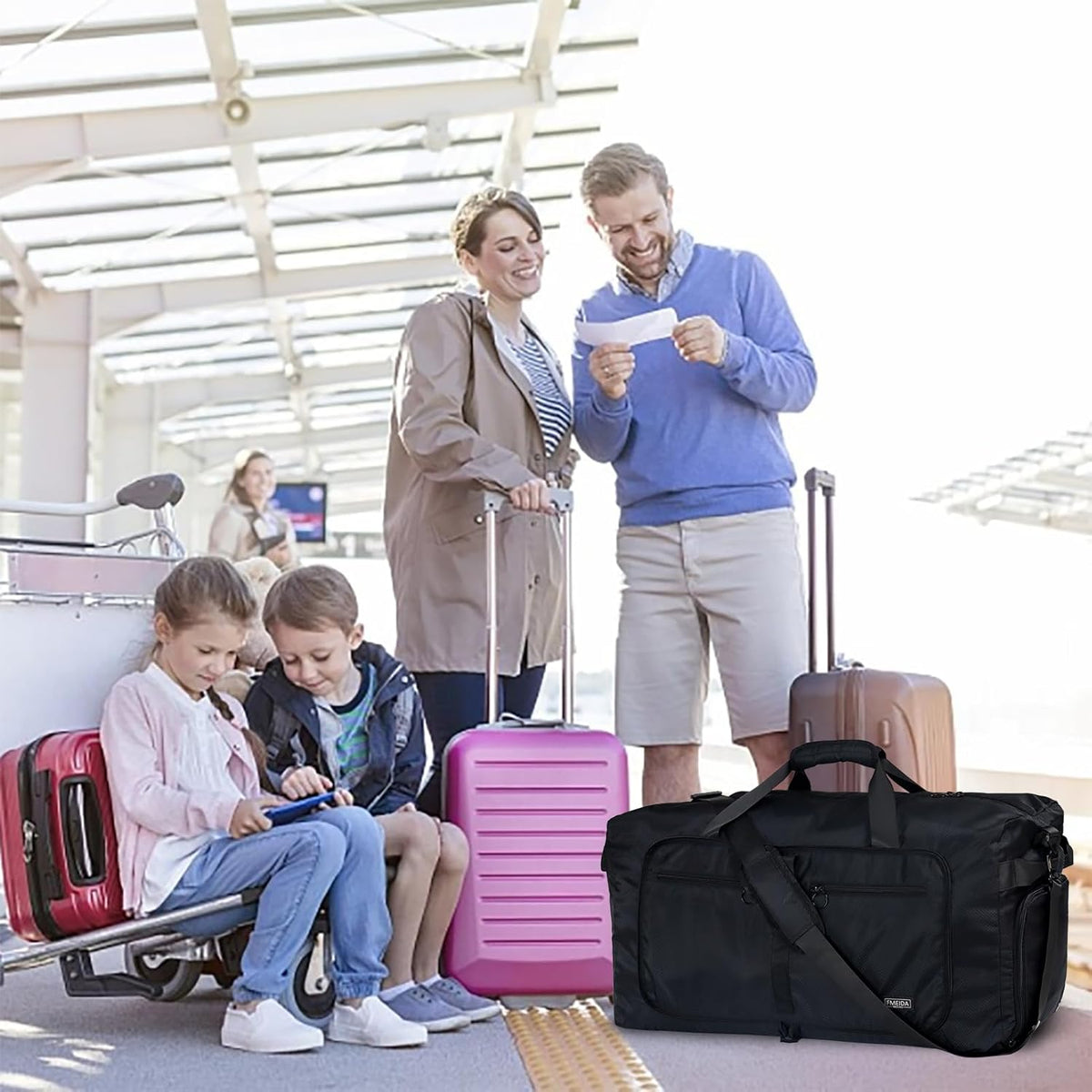 Custom Foldable Travel Duffel Bag with Shoe Compartment
