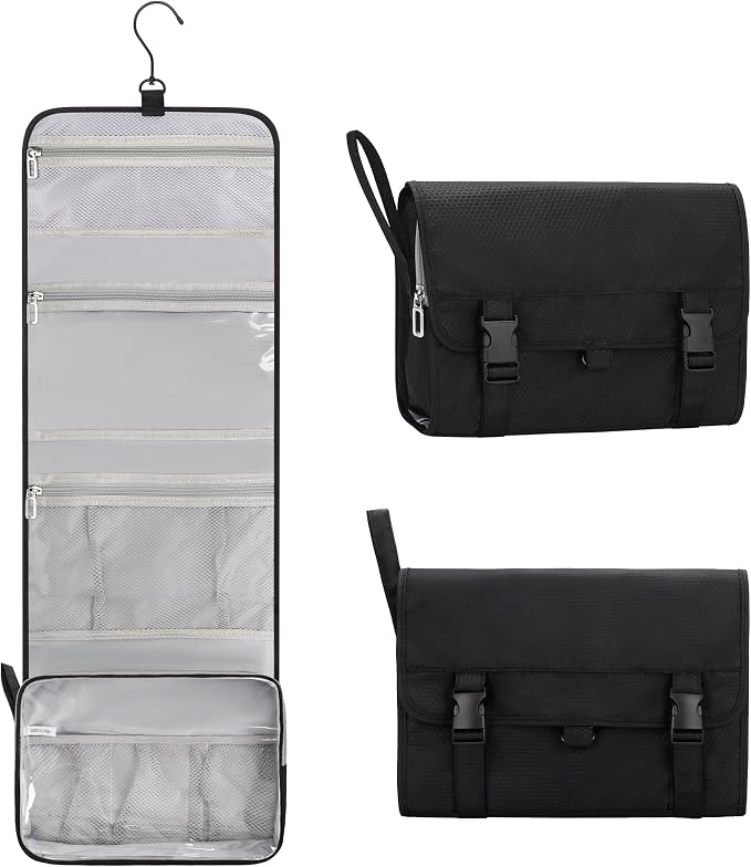 Custom Hanging Travel Toiletry Bag with Zipper Compartments