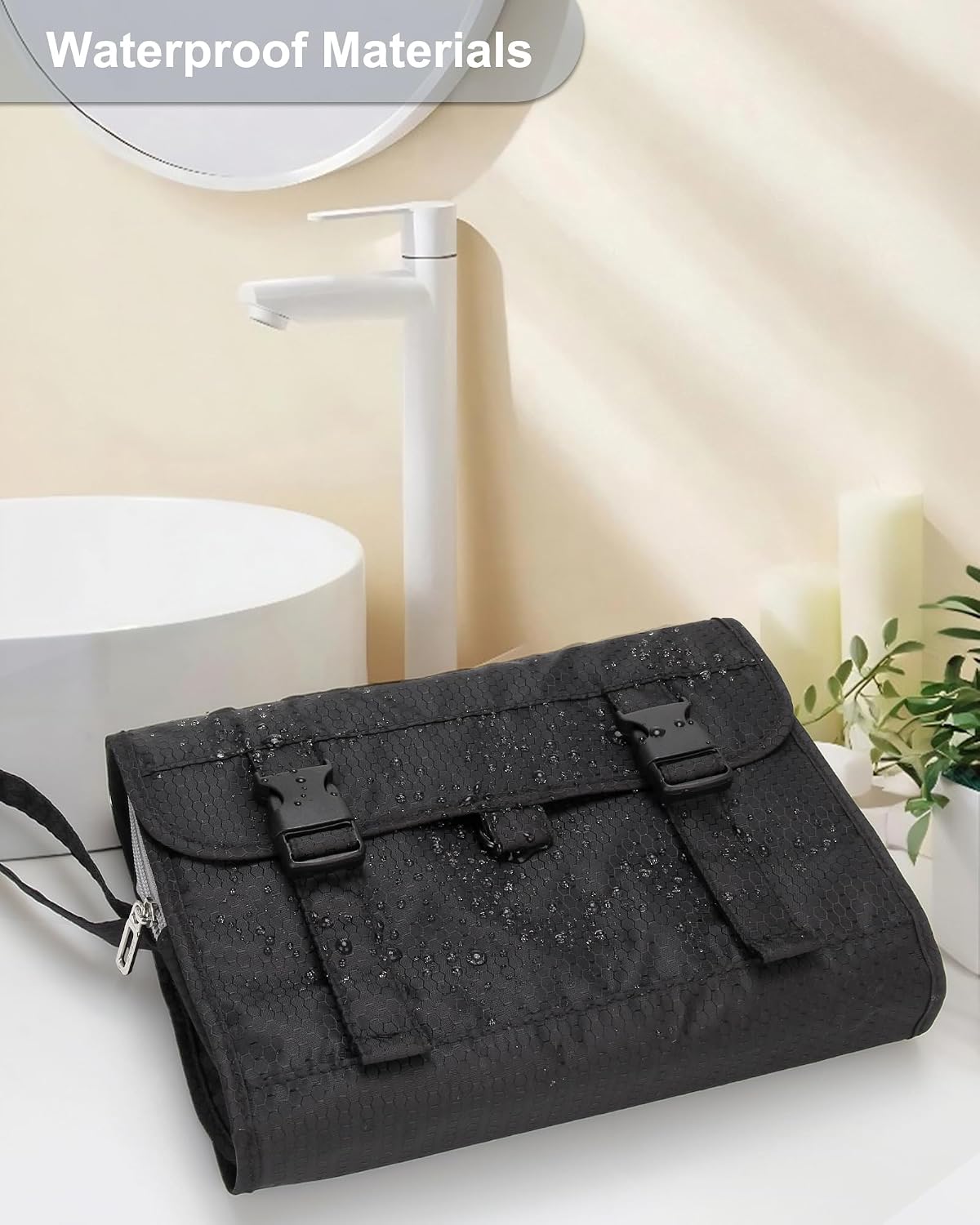 Custom Hanging Travel Toiletry Bag with Zipper Compartments