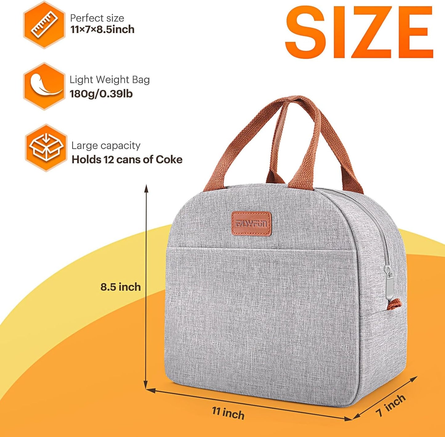 Custom Insulated Lunch Cooler Bag with Front Pocket