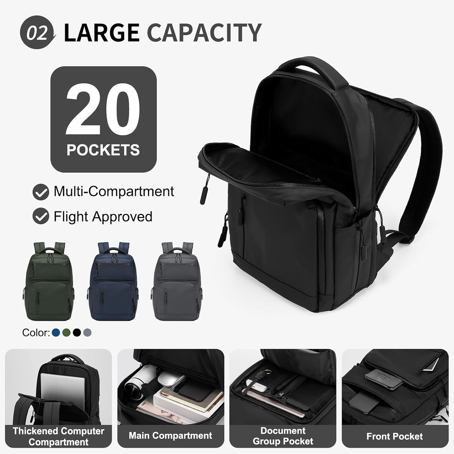 Custom Laptop Backpack with Anti-Theft Pocket