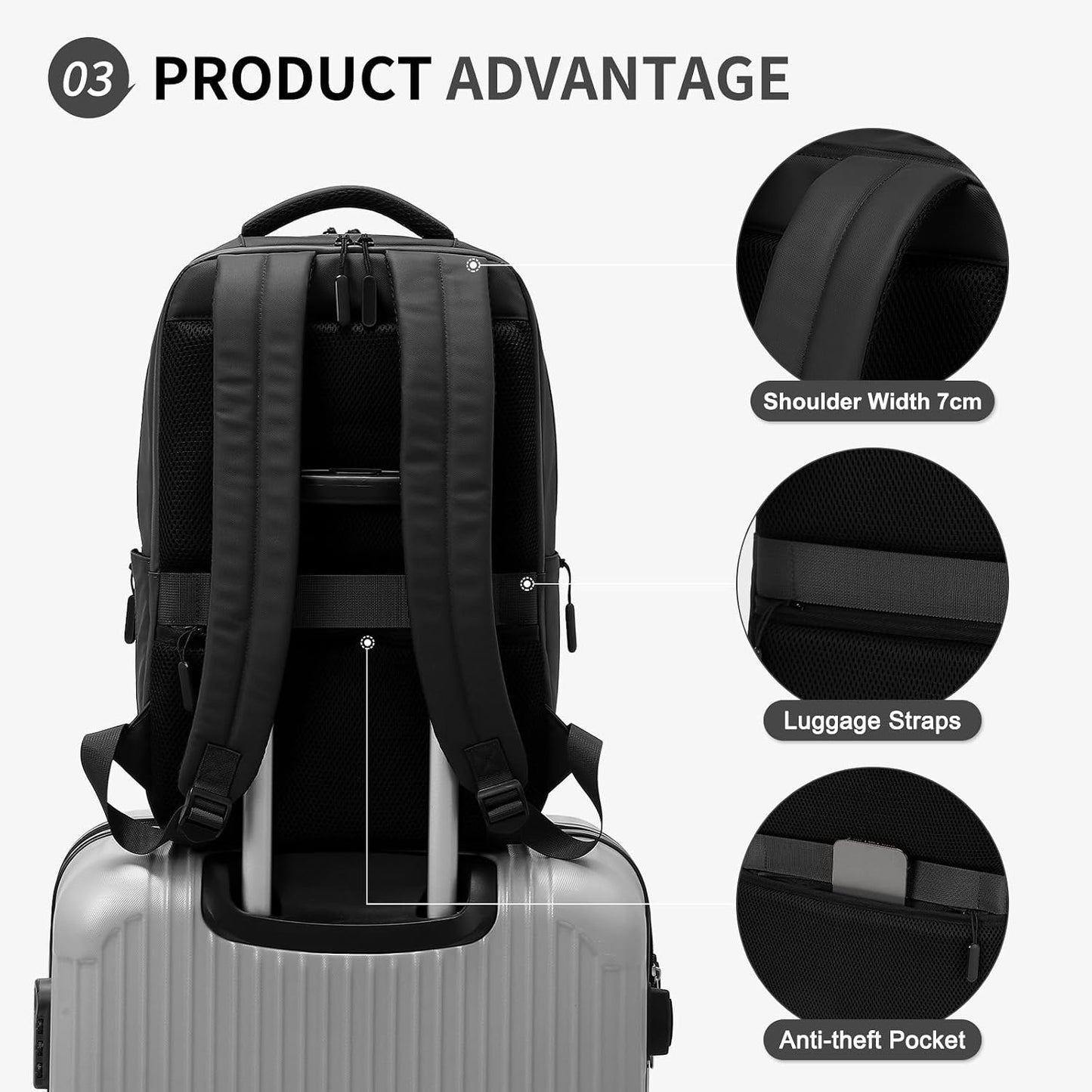 Custom Laptop Backpack with Anti-Theft Pocket