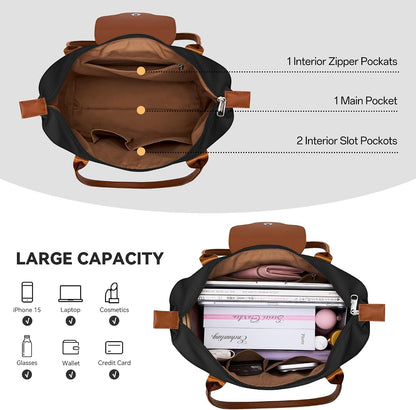 Custom Large-Capacity Nylon Tote Bag with Zipper
