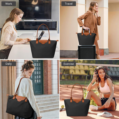 Custom Large-Capacity Nylon Tote Bag with Zipper