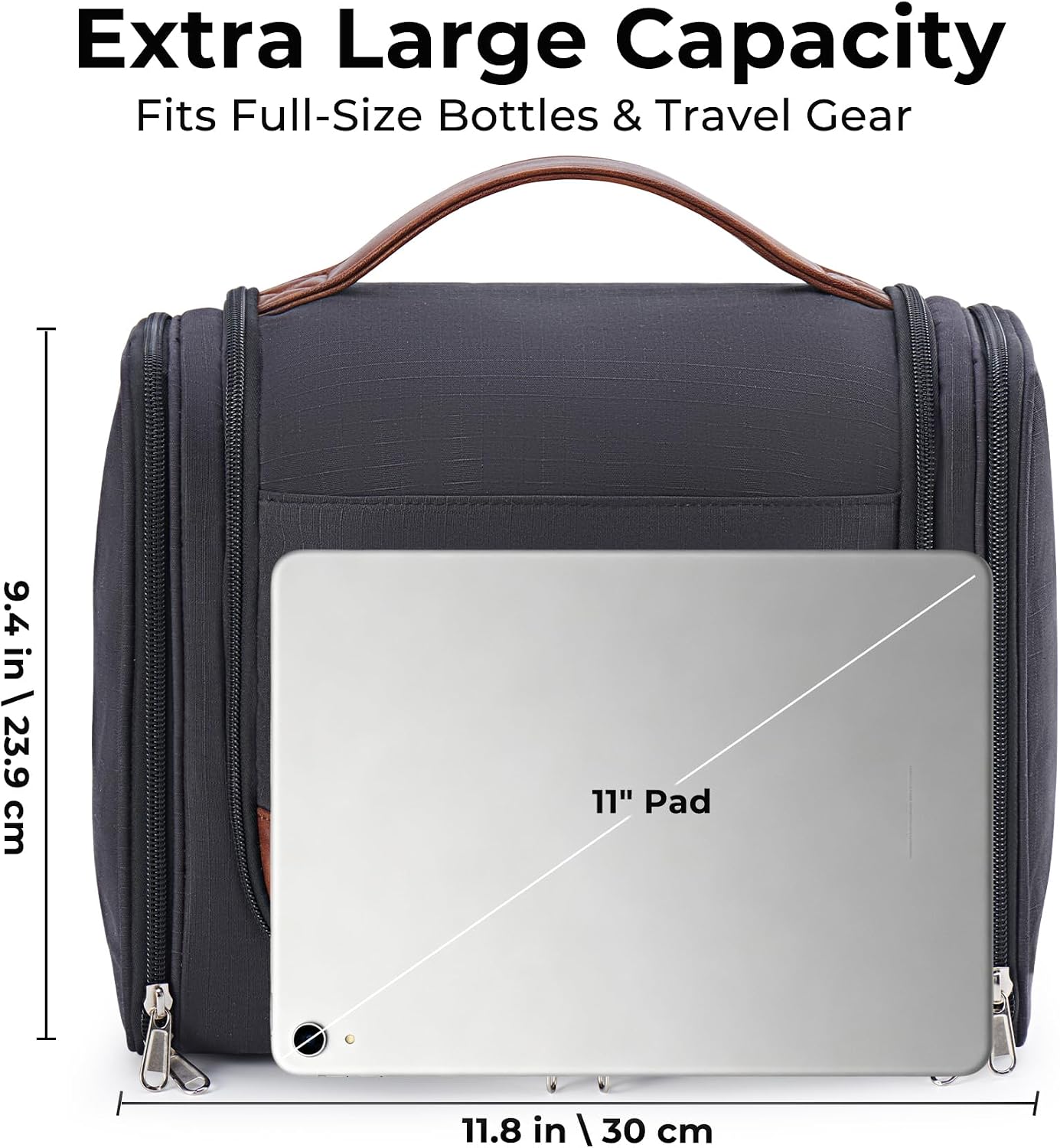 Custom Large Hanging Travel Toiletry Bag with Hook