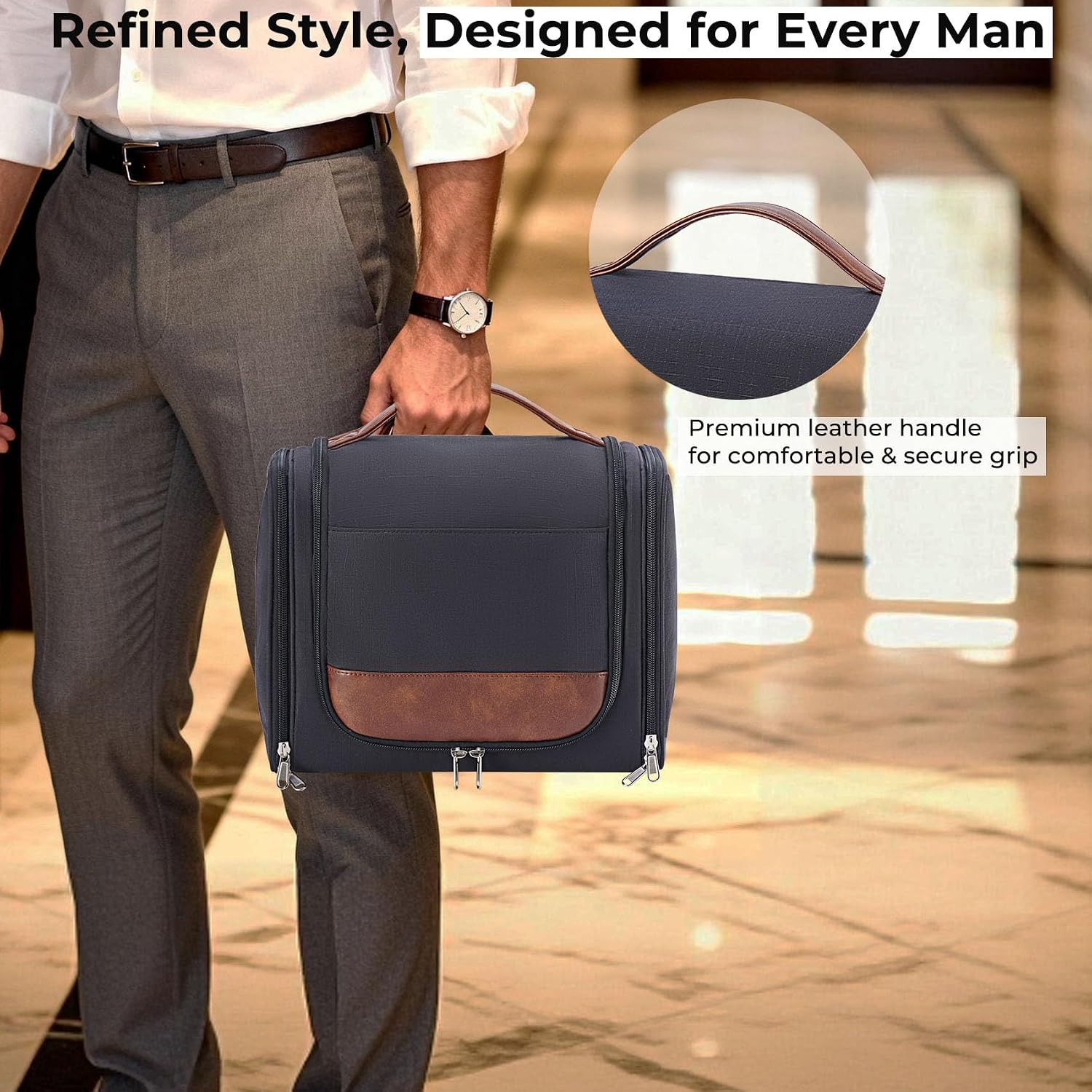 Custom Large Hanging Travel Toiletry Bag with Hook