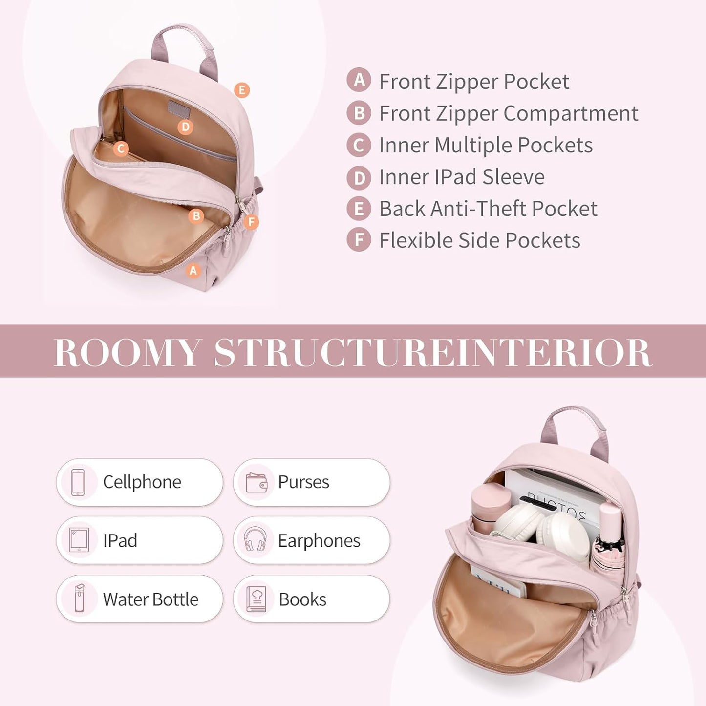 Custom Lightweight Nylon Backpack with Organized Compartments