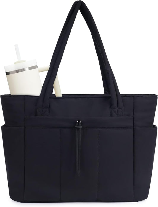 Custom Puffer Tote Bag with Laptop Compartment