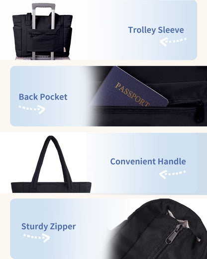 Custom Puffer Tote Bag with Laptop Compartment