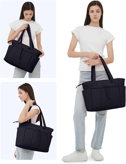 Custom Puffer Tote Bag with Laptop Compartment