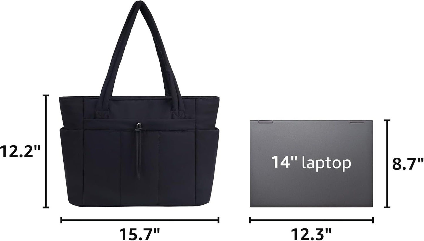 Custom Puffer Tote Bag with Laptop Compartment
