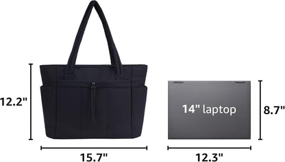 Custom Puffer Tote Bag with Laptop Compartment