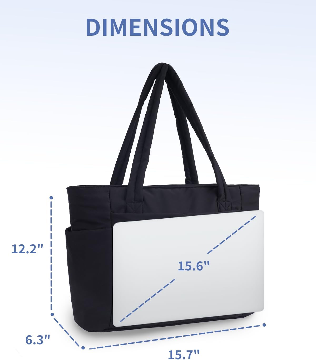 Custom Puffer Tote Bag with Laptop Compartment