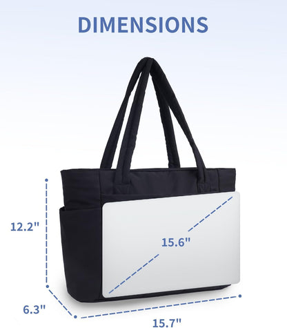 Custom Puffer Tote Bag with Laptop Compartment
