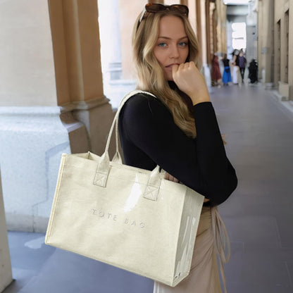 Custom PVC Kraft Paper Tote Bag with Top Handle