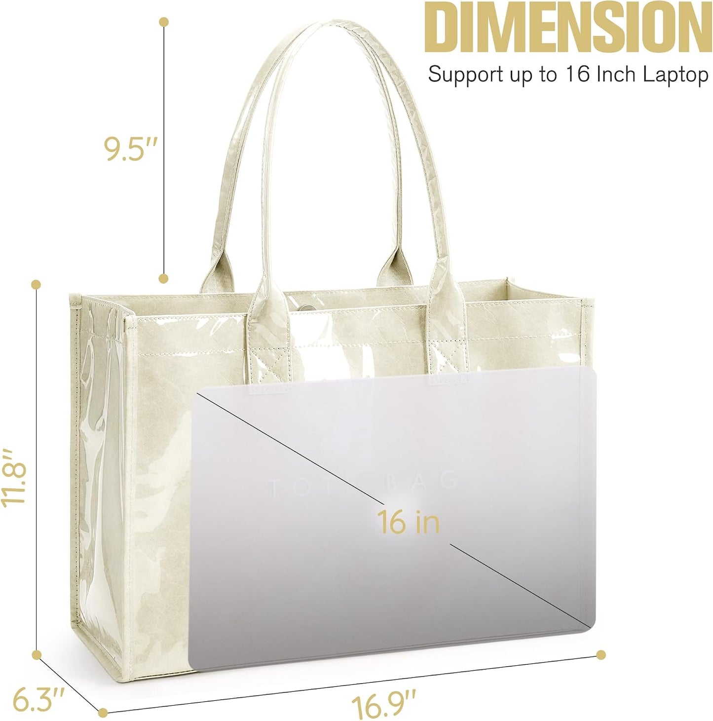 Custom PVC Kraft Paper Tote Bag with Top Handle