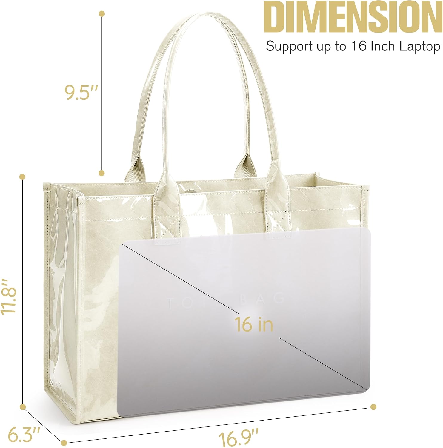 Custom PVC Kraft Paper Tote Bag with Top Handle