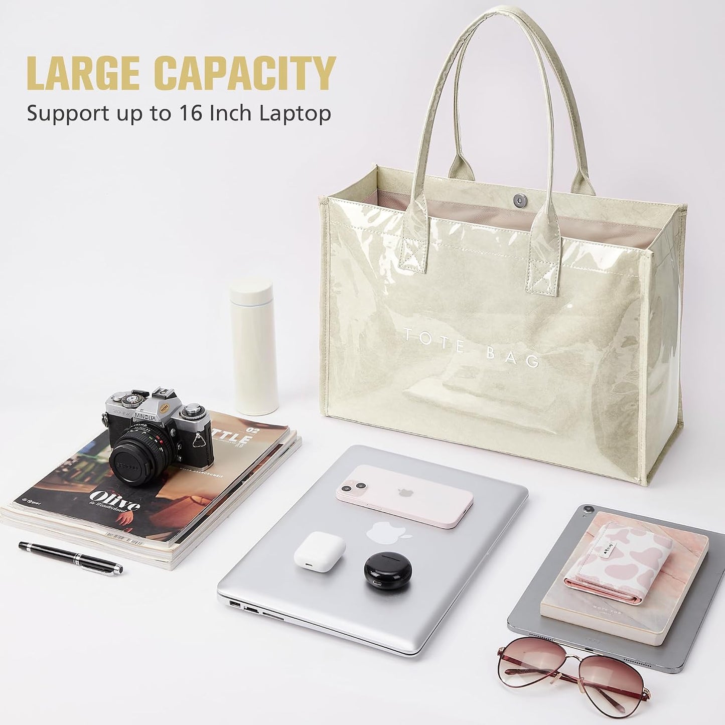 Custom PVC Kraft Paper Tote Bag with Top Handle