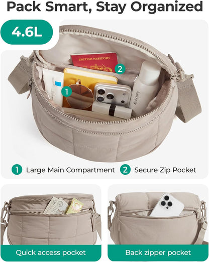 Custom Quilted Crossbody Sling Bag with Pouch