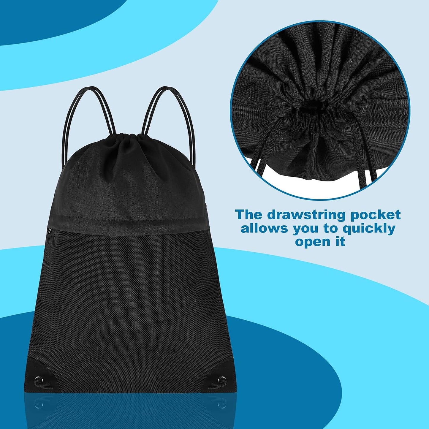 Custom Sports Drawstring Backpack with Mesh Pocket