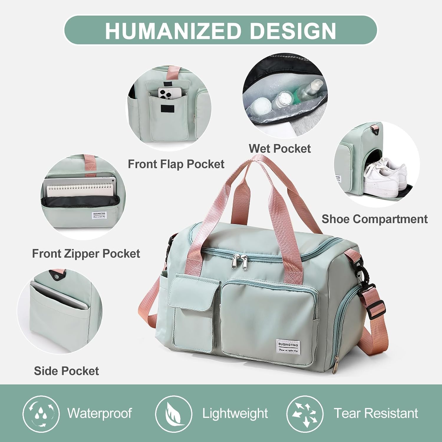 Custom Sports Duffel Bag with Shoe Compartment