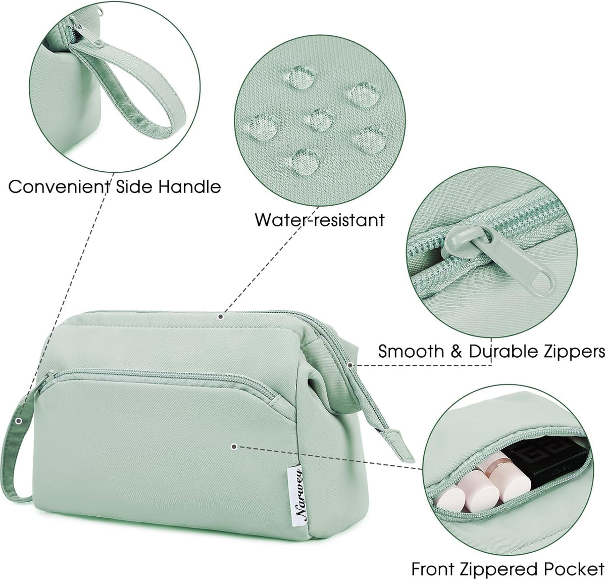 Custom Travel Cosmetic Bag with Wide Open Structure