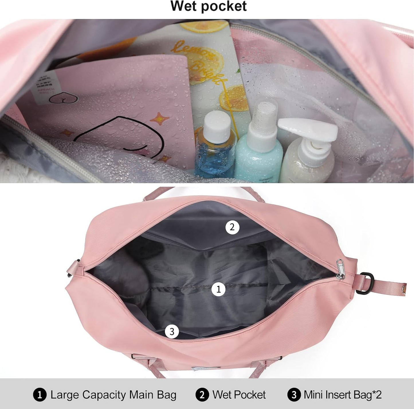 Custom Travel Duffel Bag with Wet Pocket