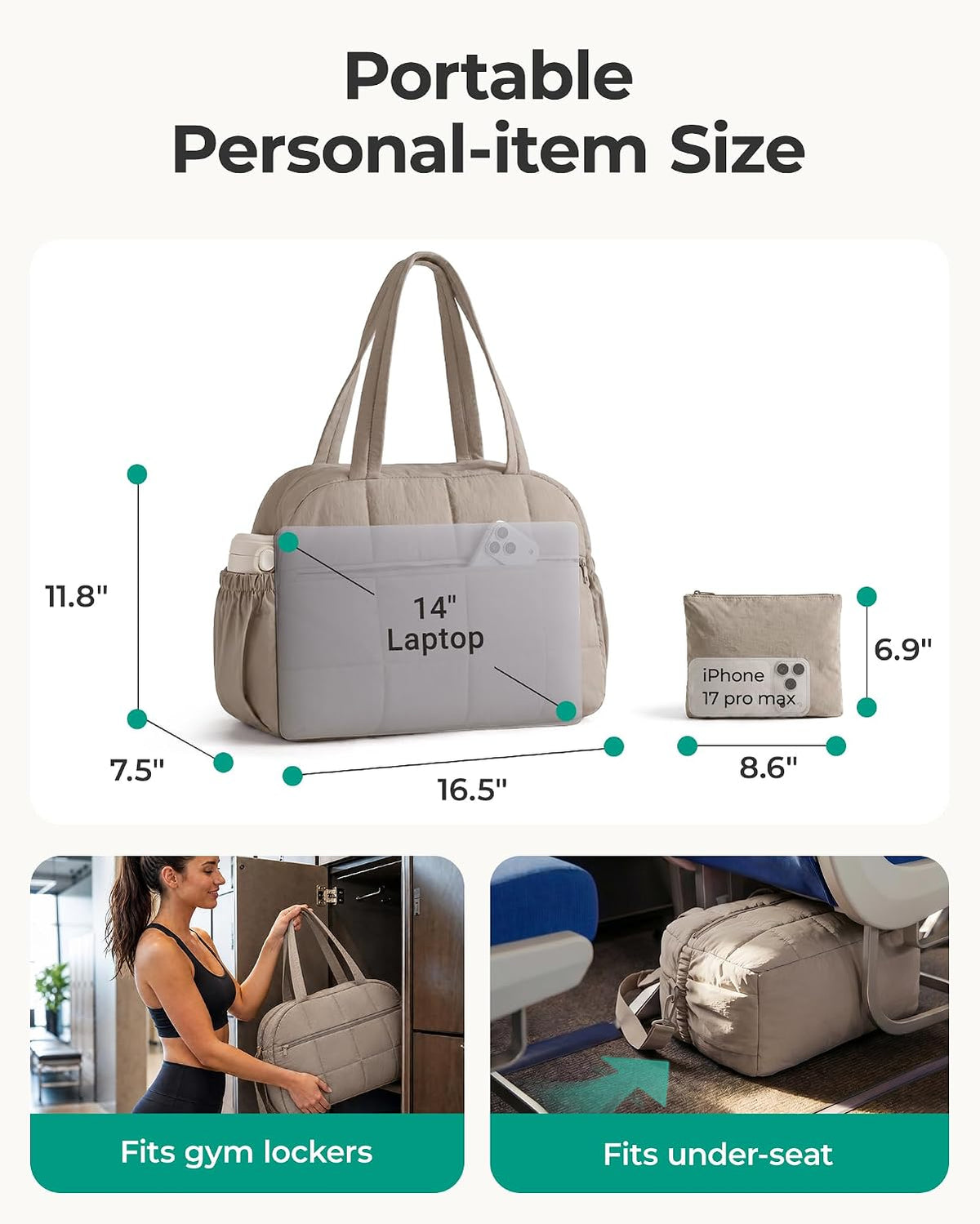 Custom Travel Gym Duffel Bag with Pouch Set