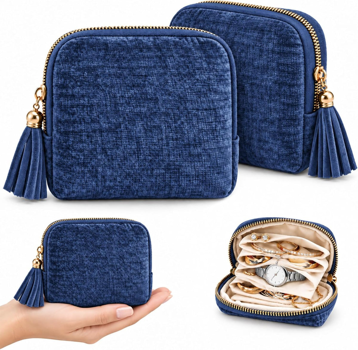 Custom Travel Jewelry Pouch with Zipper