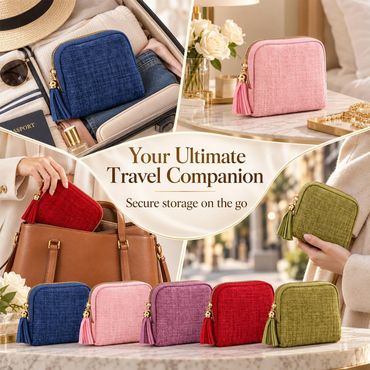 Custom Travel Jewelry Pouch with Zipper