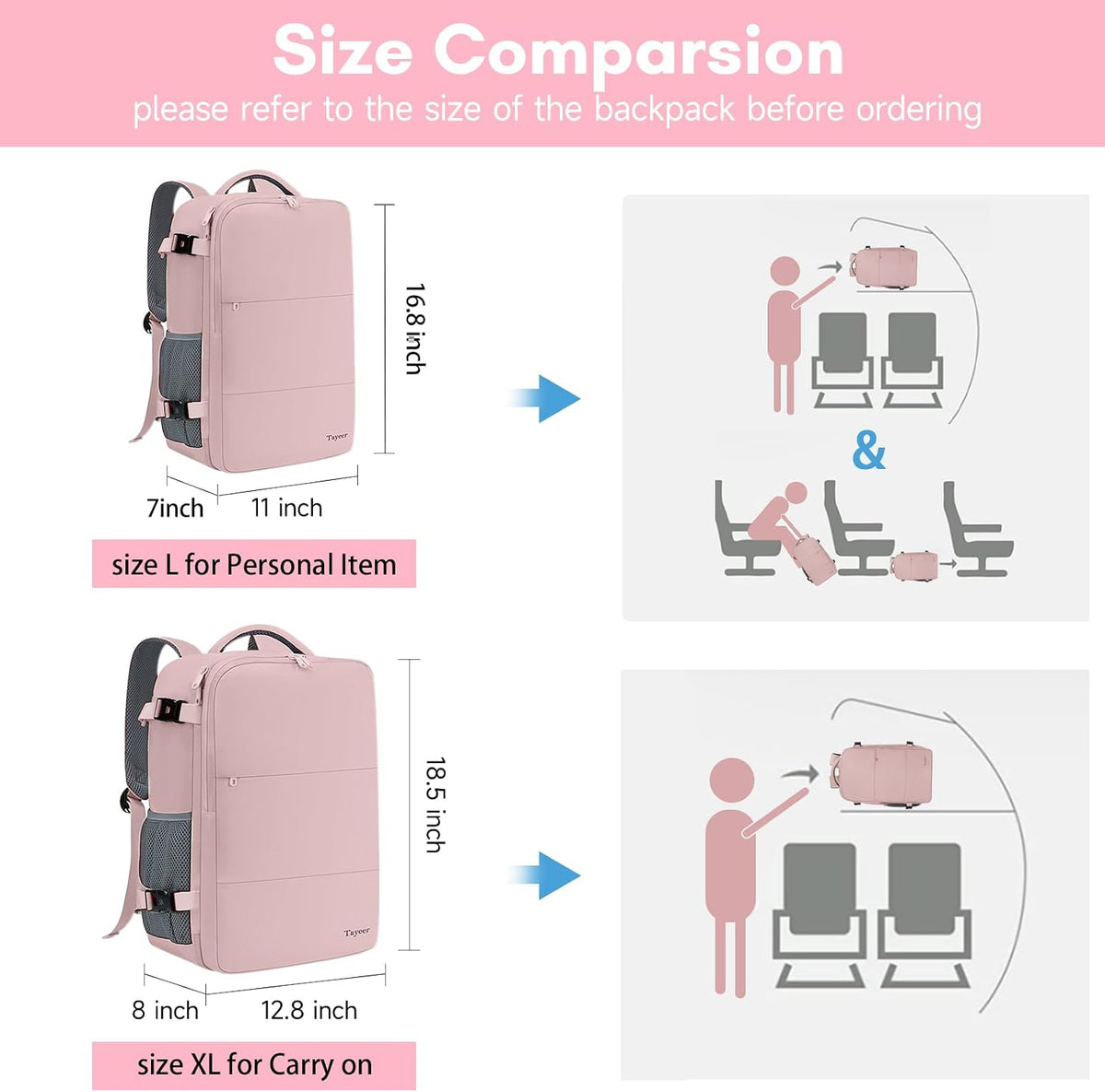 Custom Travel Laptop Backpack with Carry-On Compartments