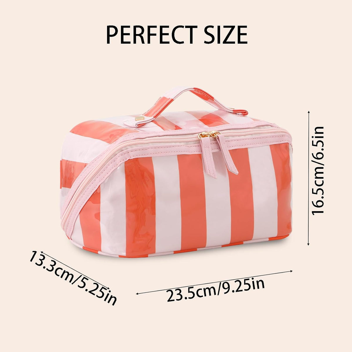 Custom Travel Makeup Cosmetic Bag with Open Flat Zipper