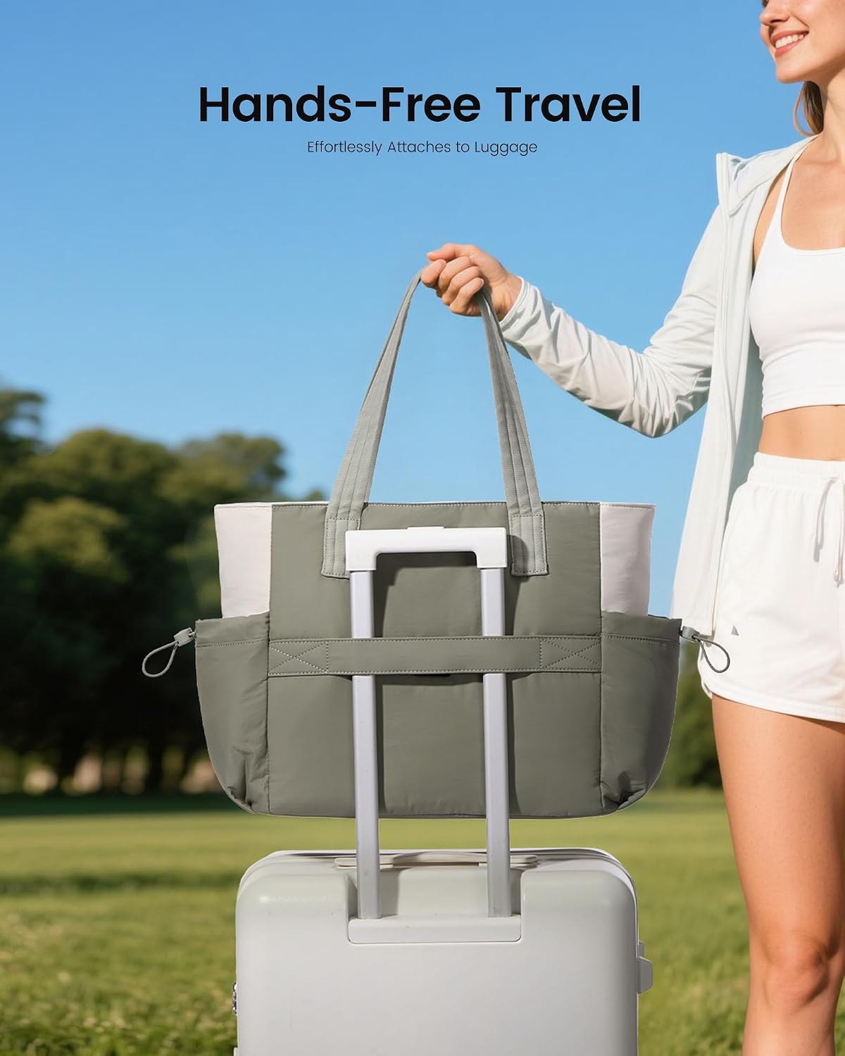 Custom Travel Tote Bag with Zipper and Laptop Compartment