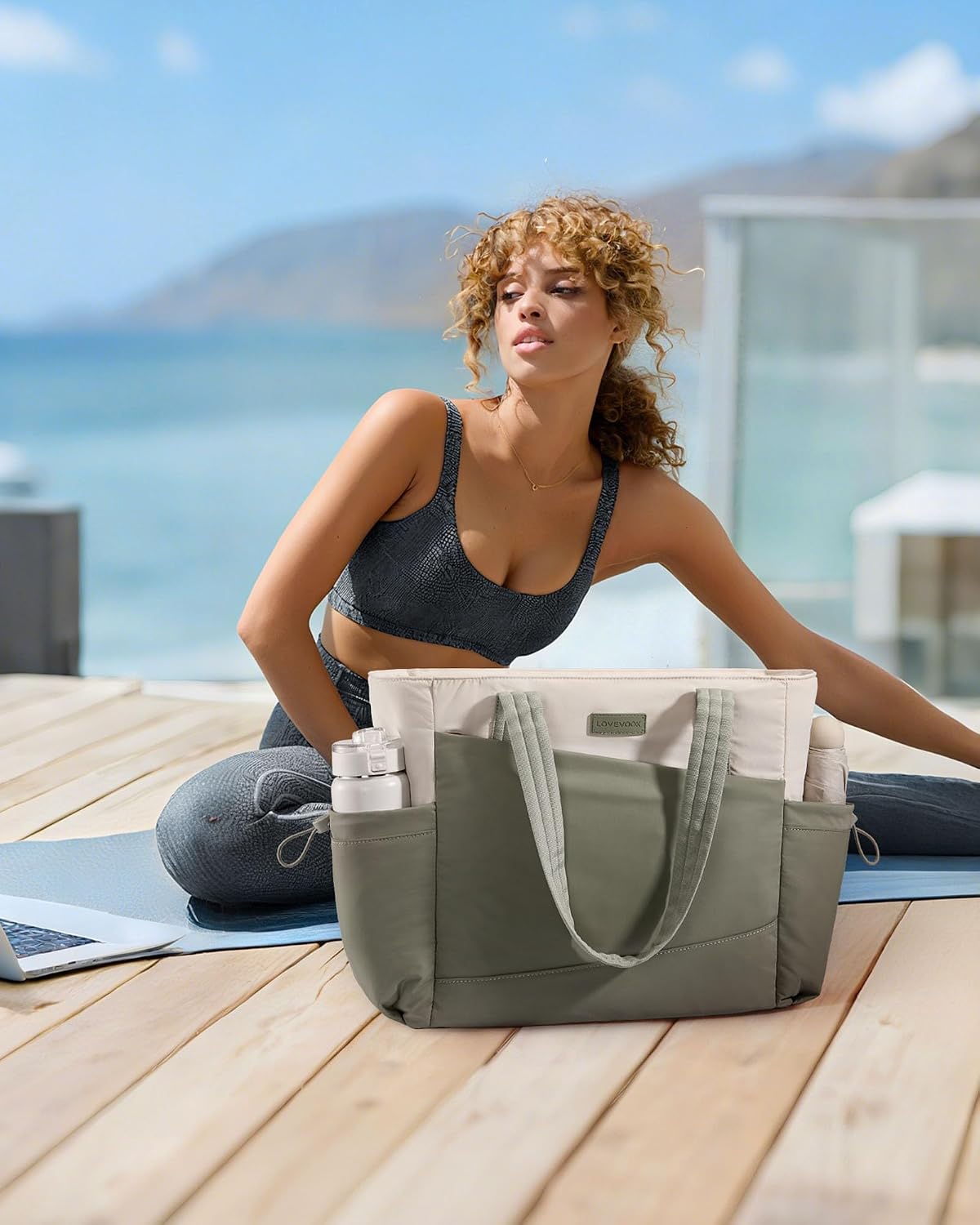Custom Travel Tote Bag with Zipper and Laptop Compartment