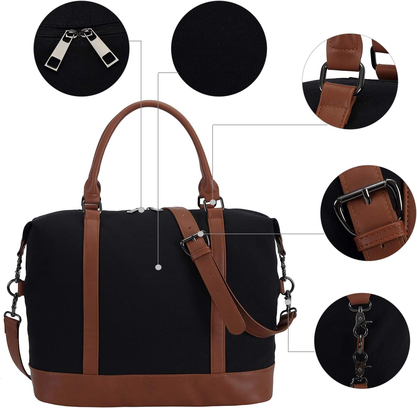 Custom Travel Weekender Tote Bag with Zipper and Trolley Sleeve