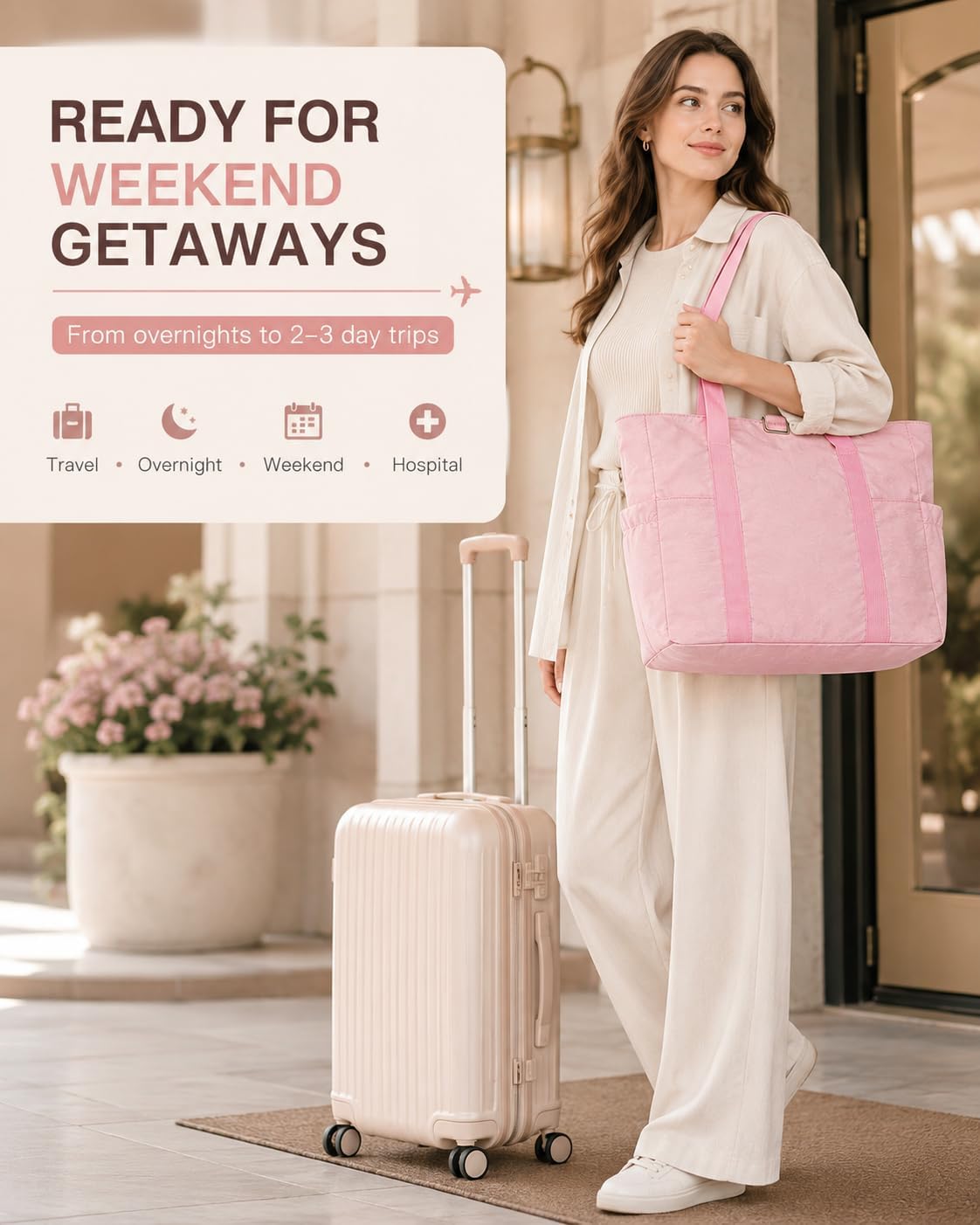 Custom Travel Zipper Tote Bag with Laptop Compartment