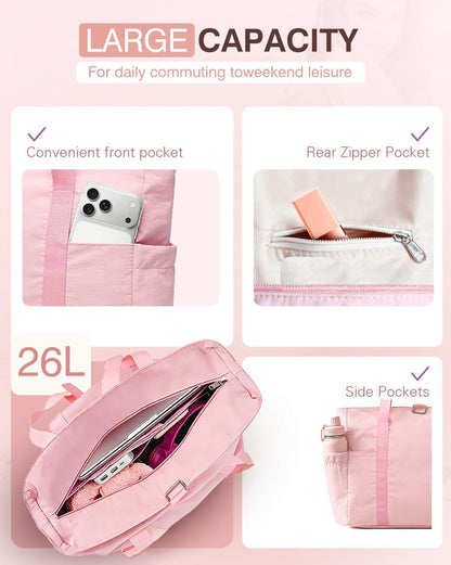 Custom Travel Zipper Tote Bag with Laptop Compartment