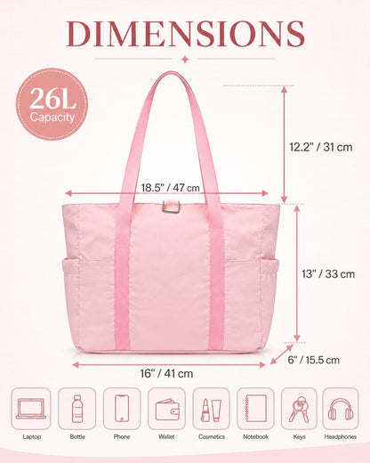 Custom Travel Zipper Tote Bag with Laptop Compartment
