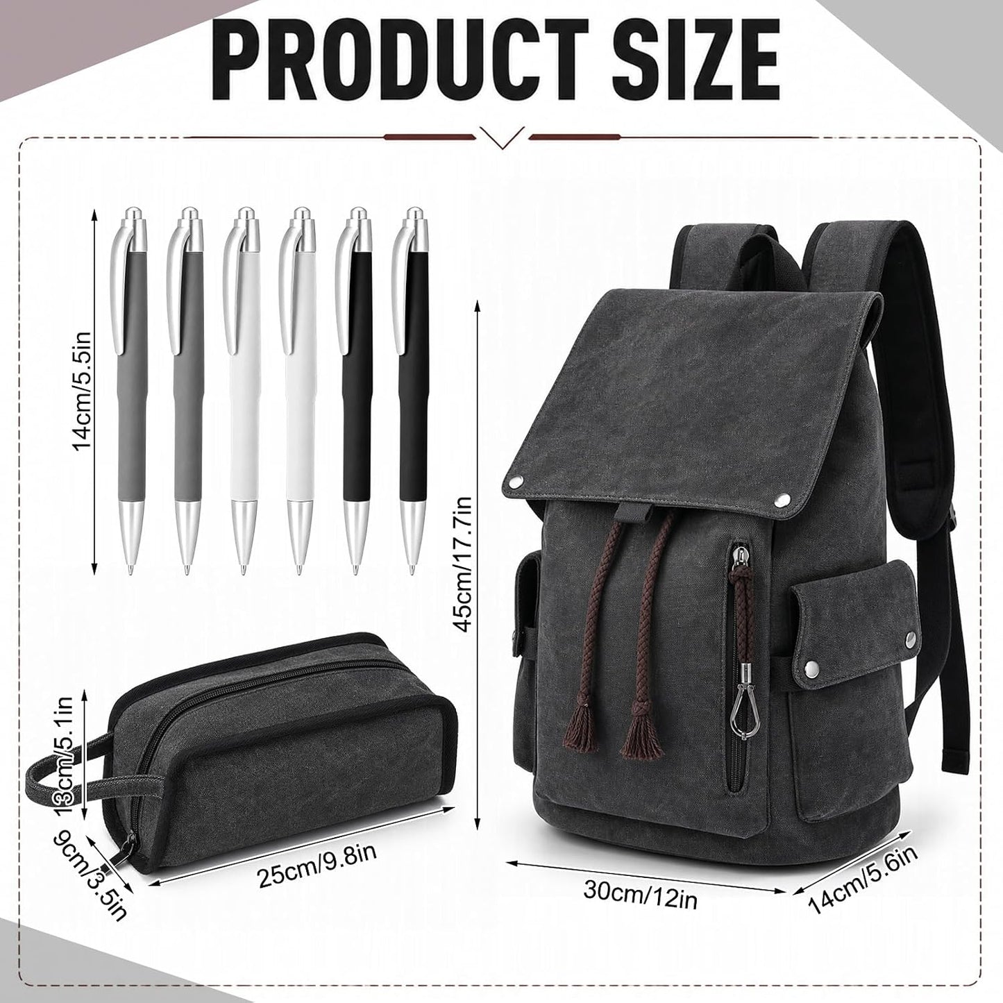 Custom Vintage Canvas Laptop Backpack with Organized Compartments