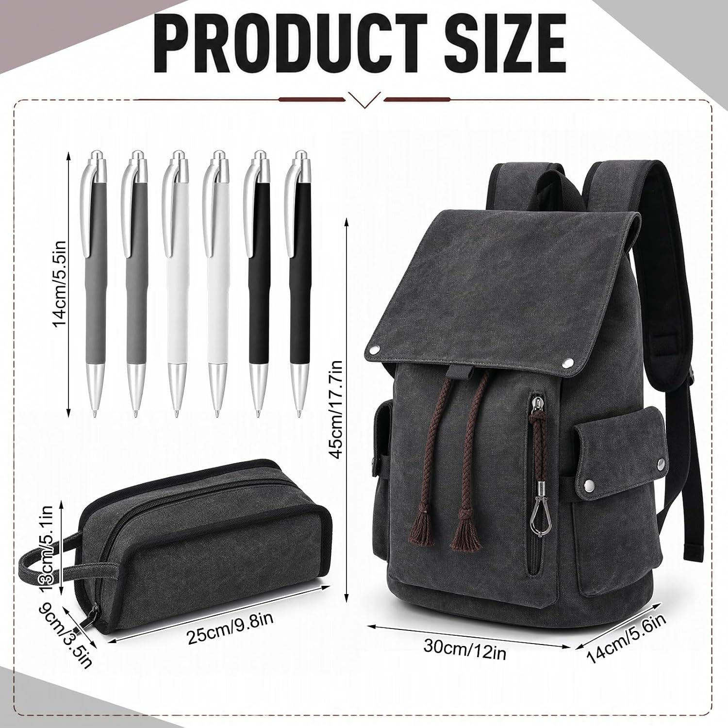 Custom Vintage Canvas Laptop Backpack with Organized Compartments