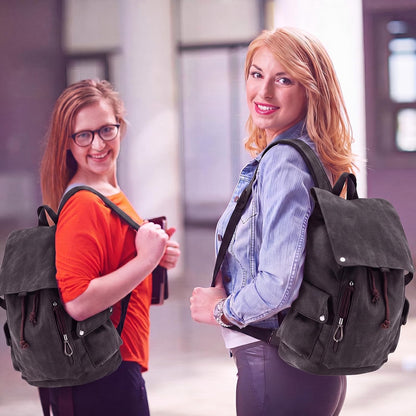 Custom Vintage Canvas Laptop Backpack with Organized Compartments