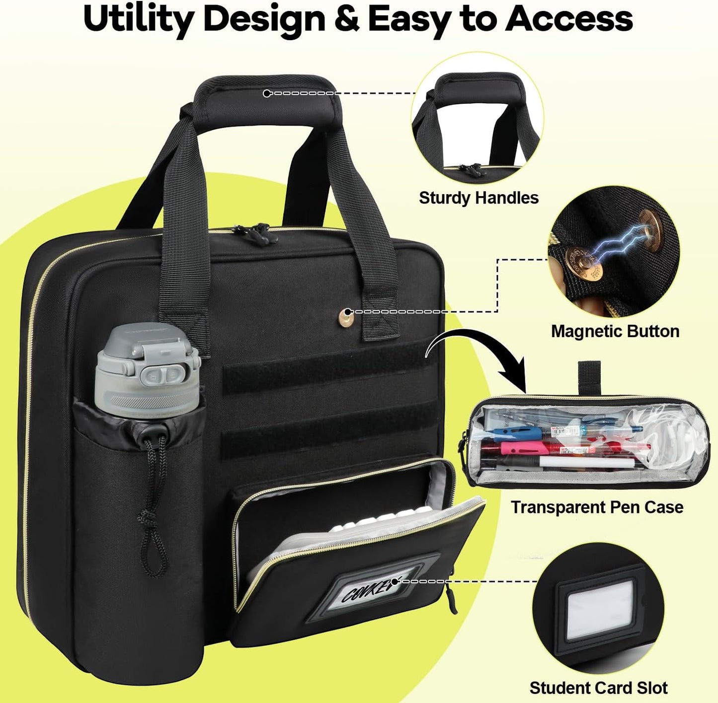 Custom Zipper Binder Bag with Detachable Pen Case