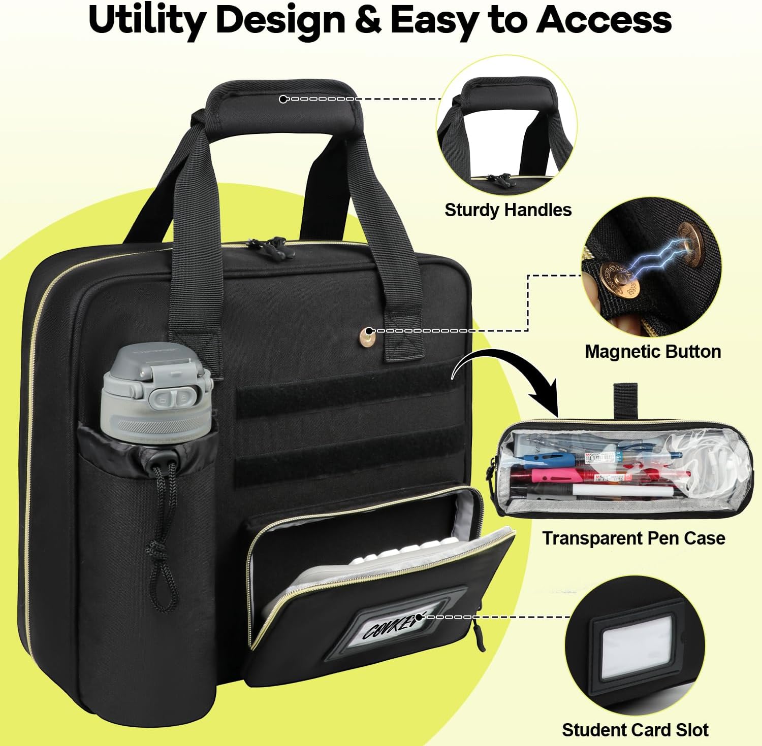Custom Zipper Binder Bag with Detachable Pen Case