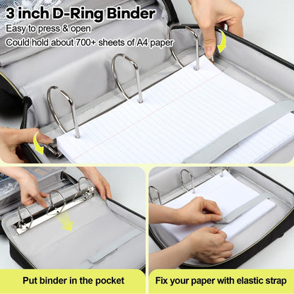 Custom Zipper Binder Bag with Detachable Pen Case