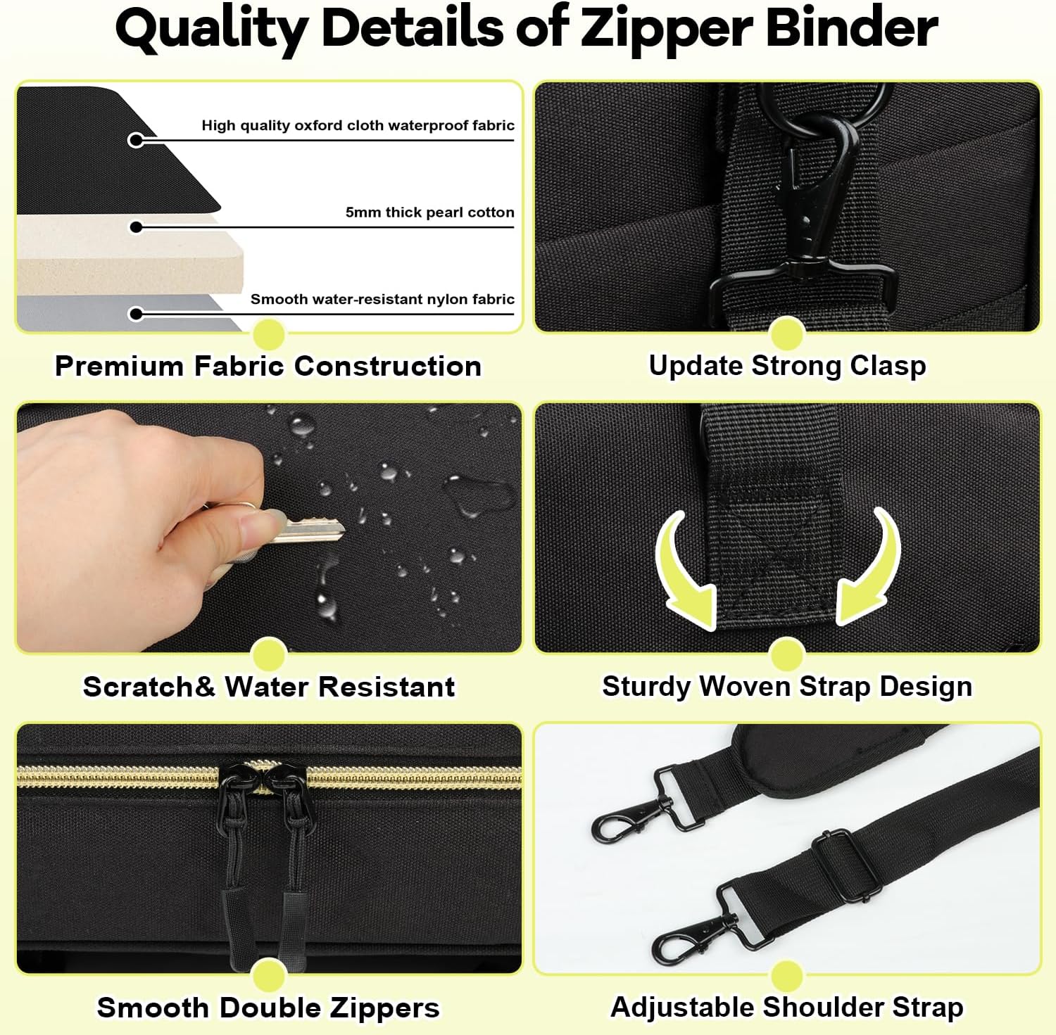 Custom Zipper Binder Bag with Detachable Pen Case