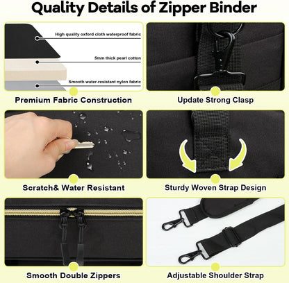 Custom Zipper Binder Bag with Detachable Pen Case