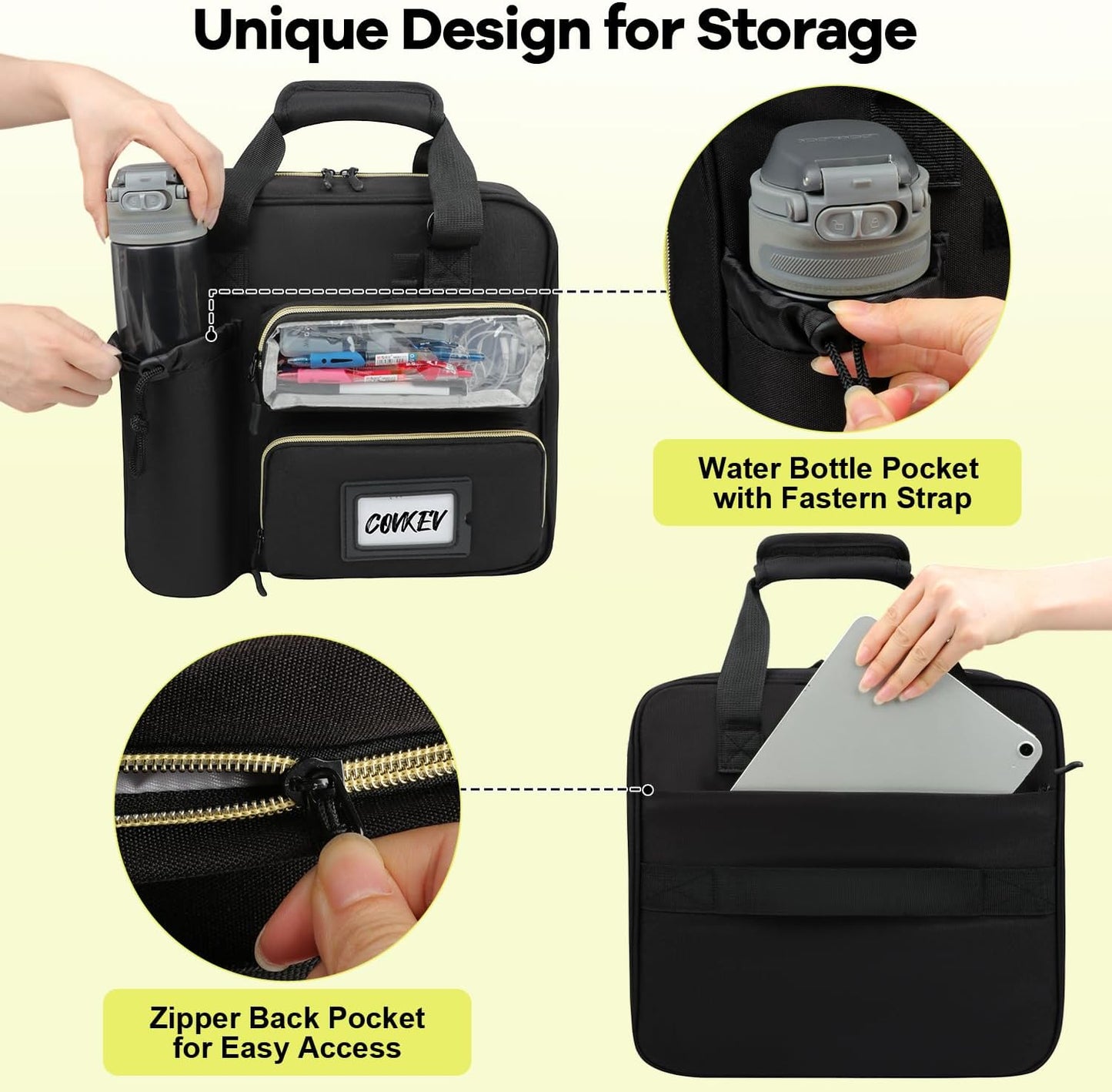 Custom Zipper Binder Bag with Detachable Pen Case